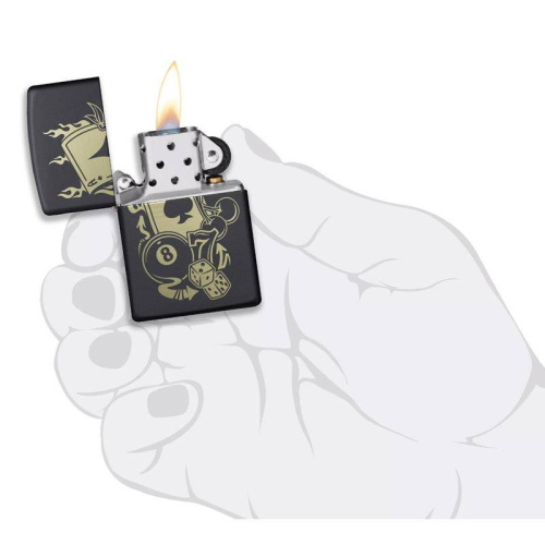 499 ZIPPO Зажигалка ZIPPO Gambling Design с покрытием Black Matte фото 4